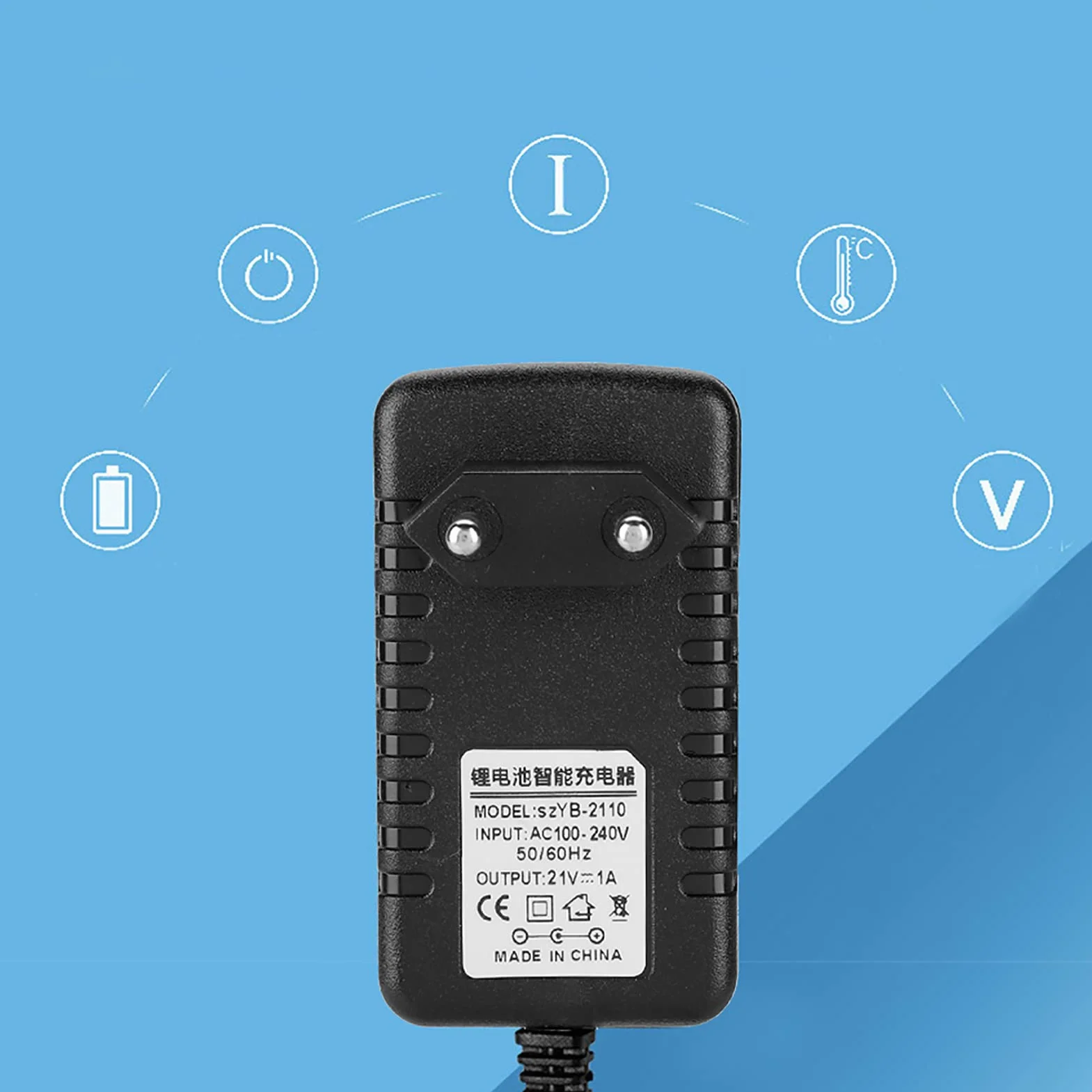 Remplacement de L'Adaptateur de Chargeur de Batterie au Lithium 21V 1A, Adaptateur de Chargeur Li ION à Chargement Rapide avec Protections Multi-Niveaux