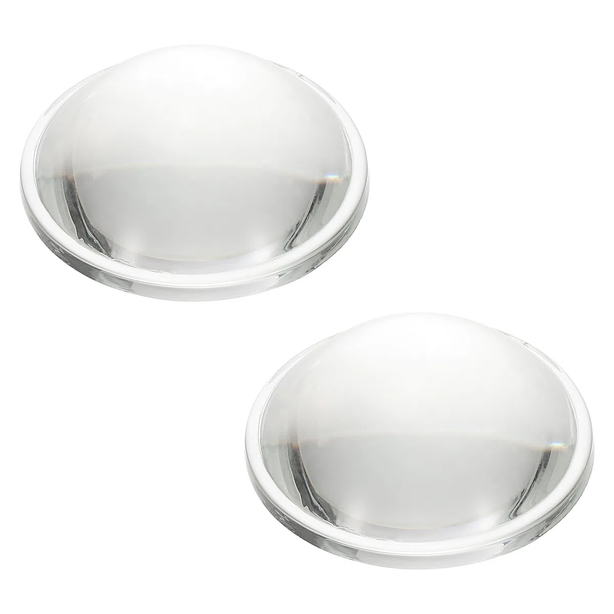PATIKIL Diamètre 44mm Lentille Plano-Convexe, 2 Pcs Hauteur 17.5mm Verre Borosilicate Haut LED Lentille Optique Convexe Condenseur avec Bord pour Voiture Vélo Projecteur, Transparent 2.8mm