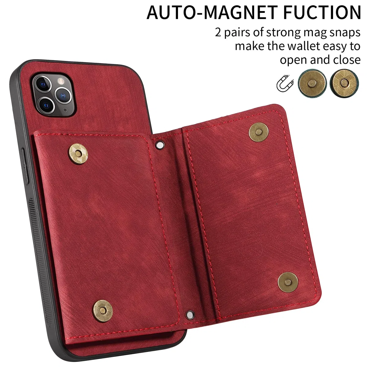 Coque de téléphone pour iPhone 11 Pro Max 6.5 Housse Portefeuille avec bandoulière et Porte-Cartes de crédit en Cuir Poche Fine Accessoires pour téléphone Portable iPhone11 11pro Promax i XI