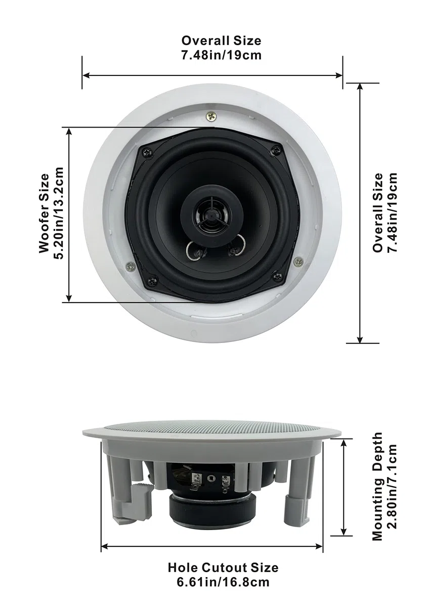 Acoustic Audio R191 R191-5S Ensemble de 5 Haut-parleurs 2 Voies Home Cinéma 1000 W