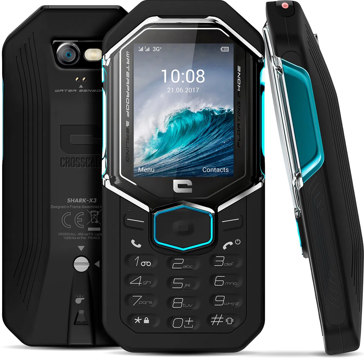 Crosscall Shark-X3 Téléphone Portable Débloqué 3G+ (Ecran: 2,4 pouces - 64 Go ROM - Single SIM) Noir