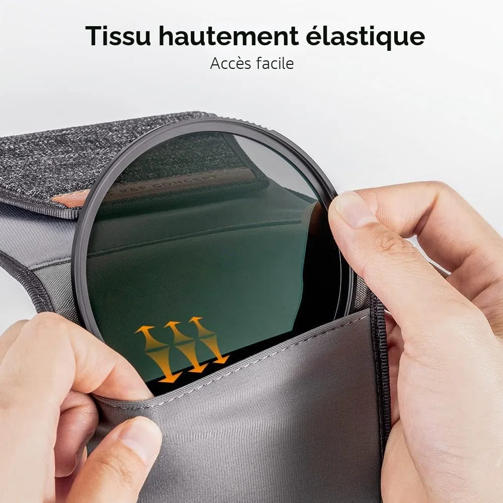 K&F CONCEPT Optics Étui de Filtre pour Objectif, Peut contenir 3 filtres jusqu'à 62 mm, résistant à l'eau et à la poussière, étui de Protection Durable, Pochette de Transport Pliable pour filtres