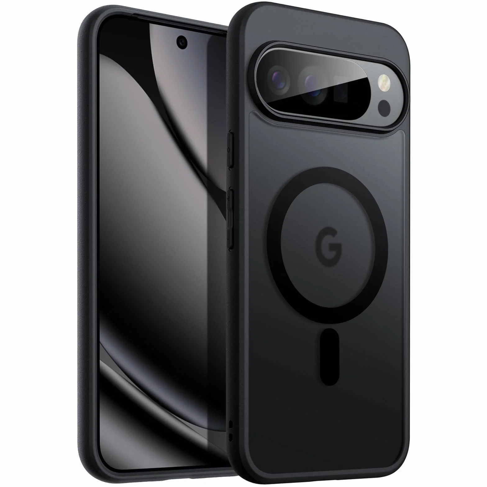 JETech Coque Magnétique pour Google Pixel 10/10 Pro 2025, Compatible avec MagSafe et Chargeur Pixelsnap, Étui Housse Antichoc à Dos Translucide Mat (Noir Volcanique)
