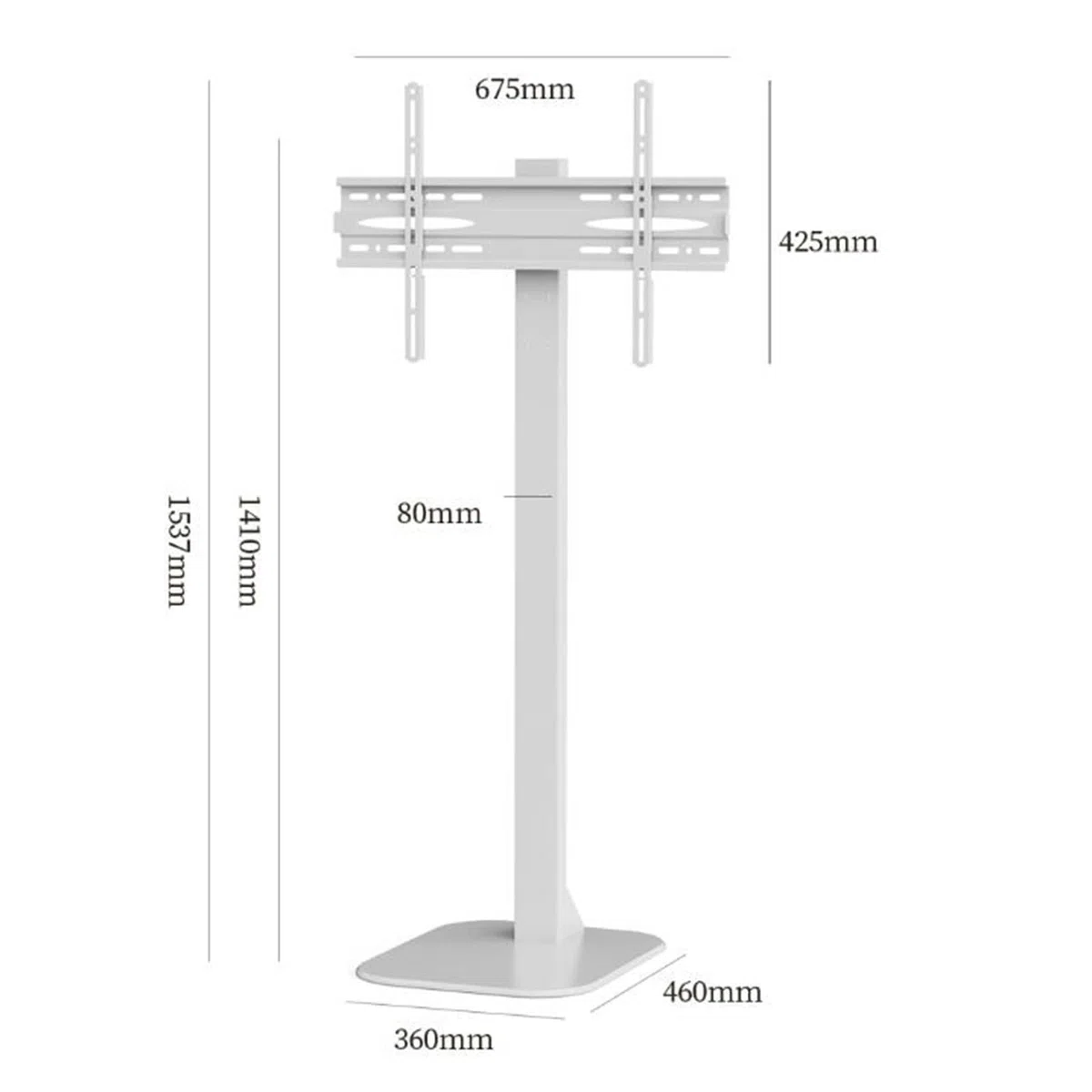 Support de Sol Universel pour téléviseur, Support Mural réglable en Hauteur avec Gestion des câbles, Compatible avec Les téléviseurs de 32 à 75 Pouces, Gain de plac,