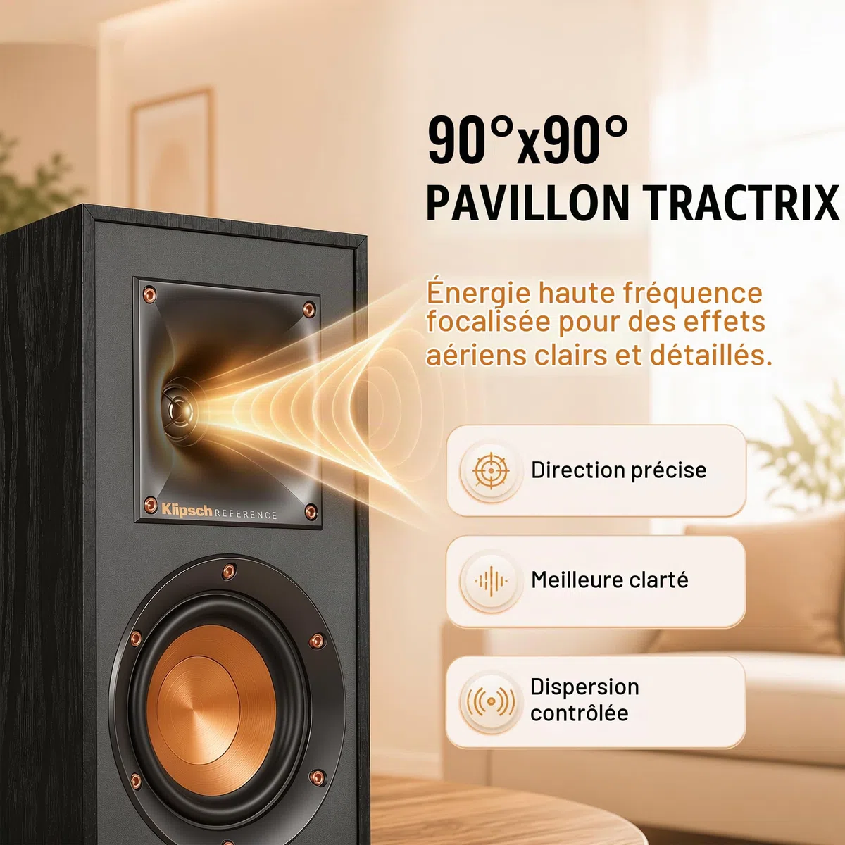 Klipsch R-41SA Lot de 2 enceintes puissantes et détaillées Noir