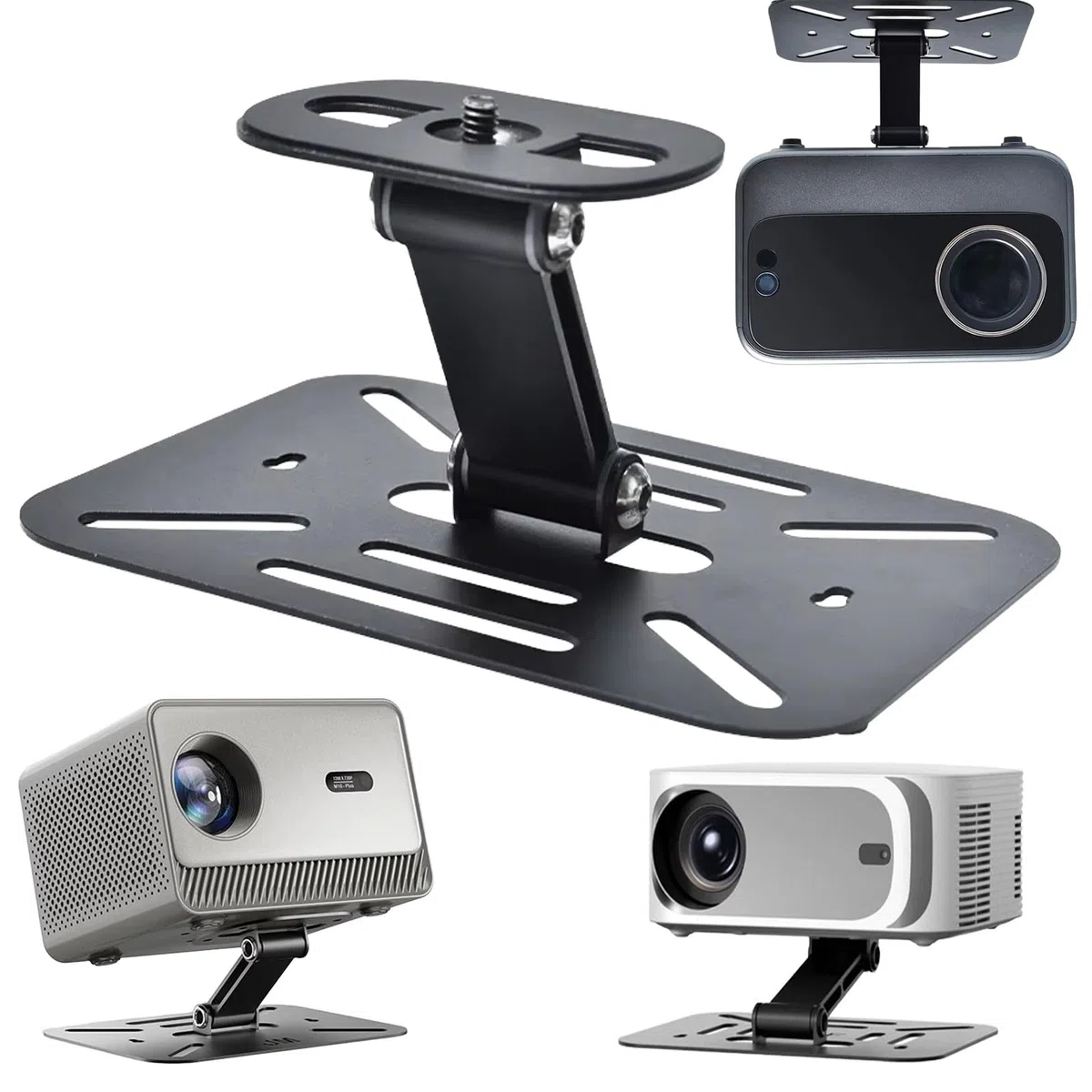Support VideoprojecteurdeBureau,Supportdeprojecteur,Supportpourprojecteur de Table,Support de projecteur de Bureau,Pliable, de Bureau, Mural, plafonnier, pour Installation de projecteur (Noir)