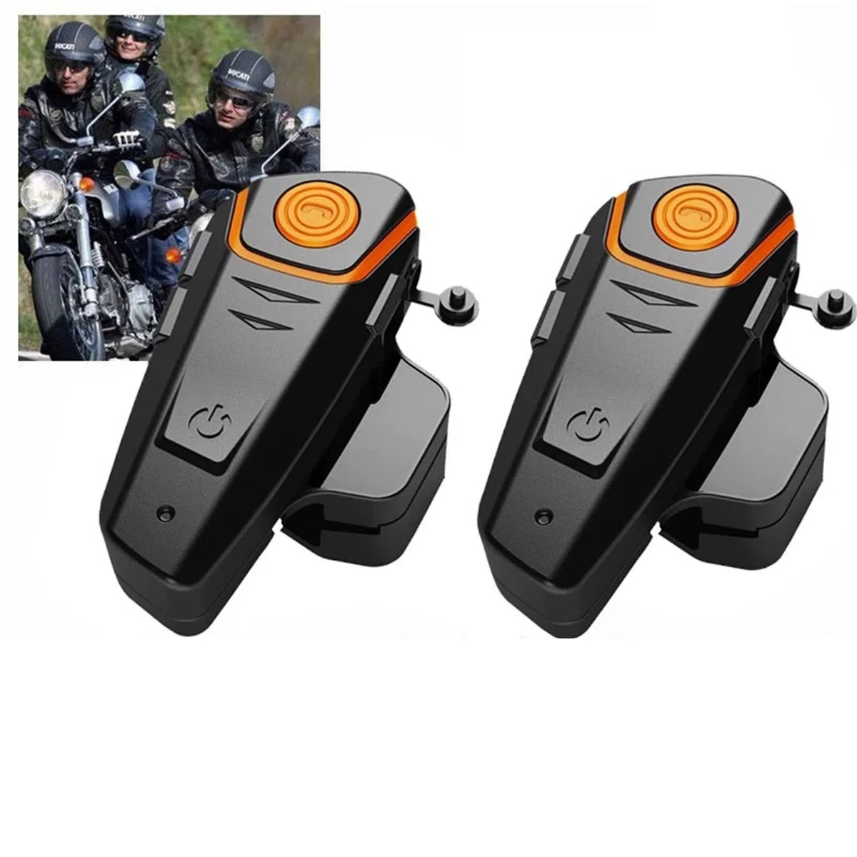 Interphone Bluetooth Pour Moto Casque D'interphone Pour Moto Tout-Terrain Casque Bluetooth 1000M Système De Communication Bluetooth Pour Moto, Mains Libres, FM,2pcs