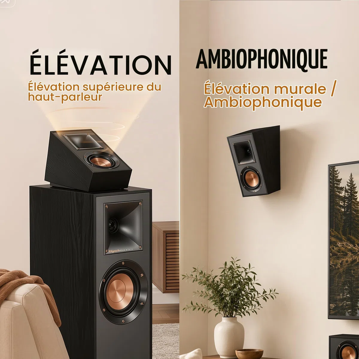 Klipsch R-41SA Lot de 2 enceintes puissantes et détaillées Noir