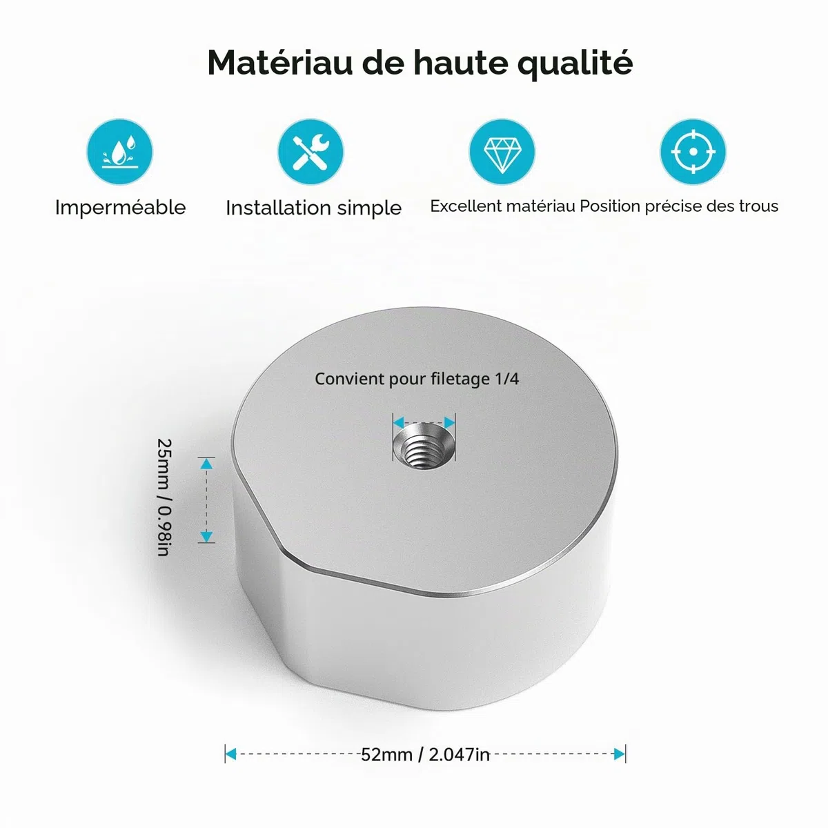 XLTTYWL 2025 Starlink Mini adaptateur de trépied Starlink en aluminium avec filetage 1/4" - 20 et 3/8"-16, compatible avec adaptateur de tuyau Mini Starlink et support plat