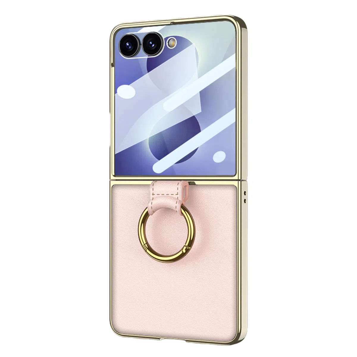 Mince Coque pour Samsung Galaxy Z Flip 8, Luxe Galvanisé Cuir Anti-dérapant