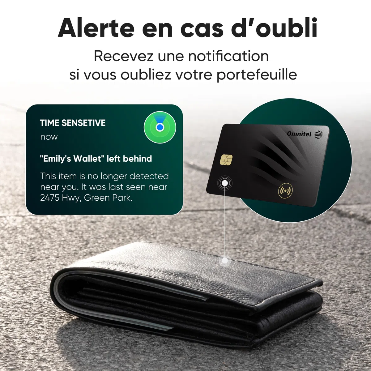Carte Tracker GPS Ultra-Fine Compatible avec Apple Find My (iOS Uniquement) | Format Carte bancaire 1,6 mm | Étanche IP68 | Localisateur Bluetooth pour Portefeuille, Valise, Sac, Passeport