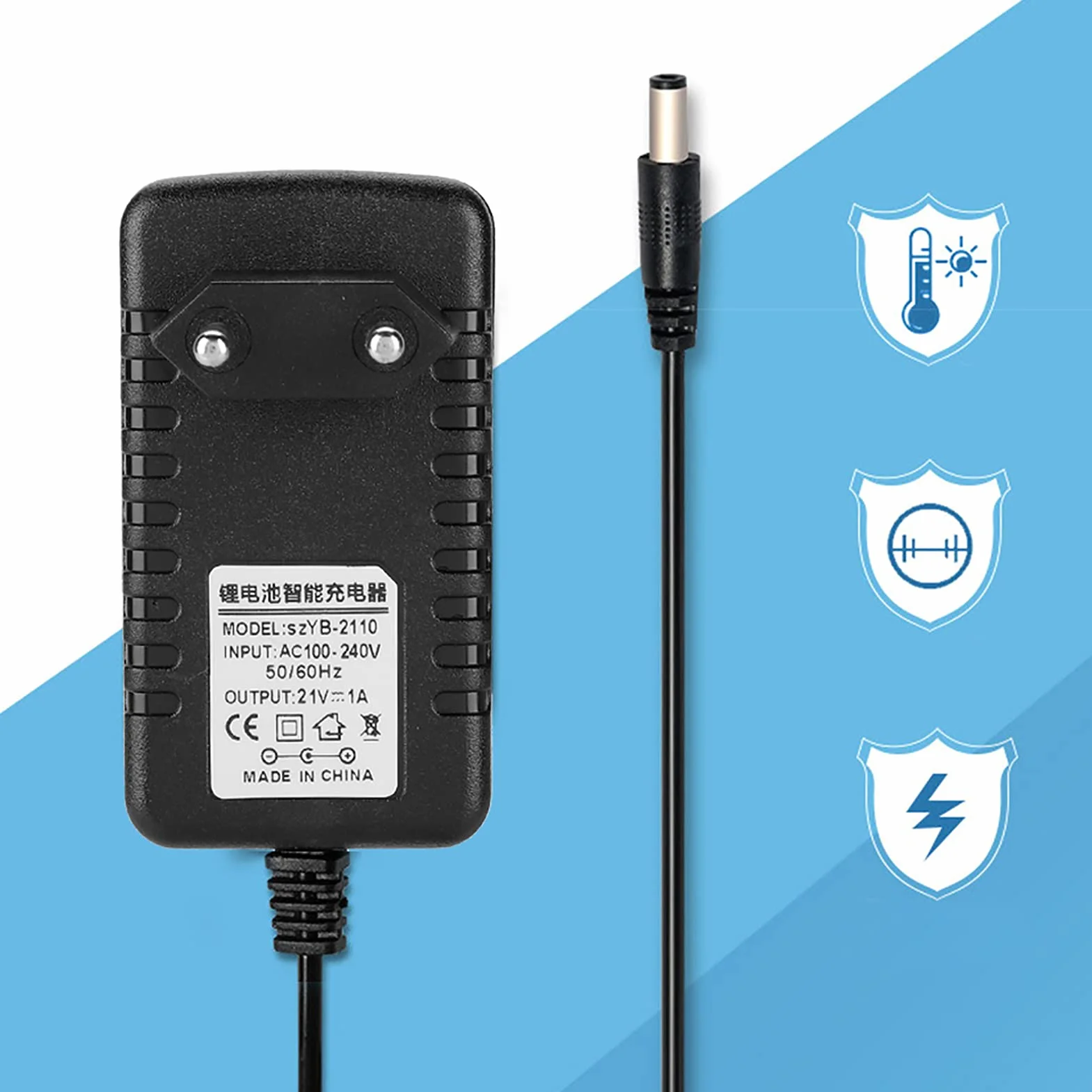 Remplacement de L'Adaptateur de Chargeur de Batterie au Lithium 21V 1A, Adaptateur de Chargeur Li ION à Chargement Rapide avec Protections Multi-Niveaux