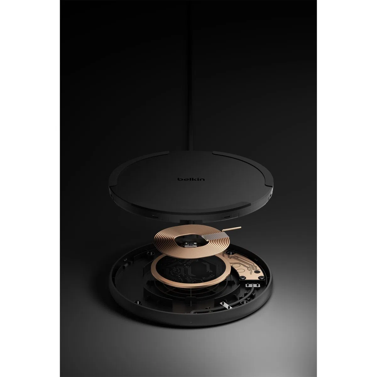 Belkin Chargeur sans Fil de 15 W, Station de Charge pour iPhone 16, iPhone 15/14/13 Series, AirPods, Samsung Galaxy S25, Galaxy S24, Pixel - Câble Inclus (sans Source d'alimentation) - Noir