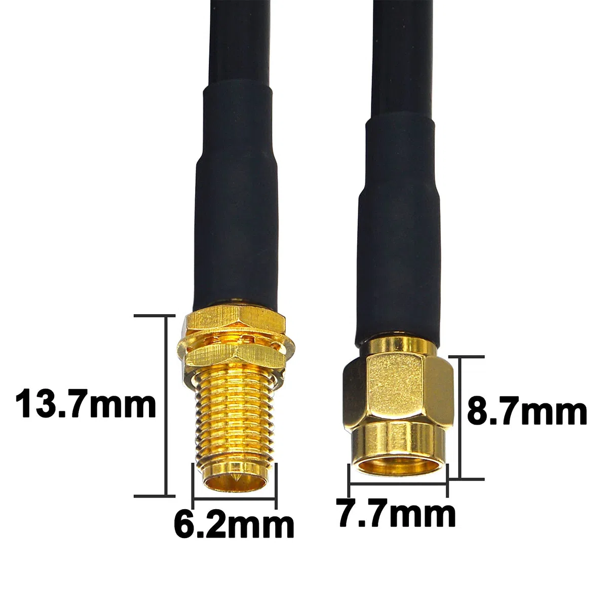 Améliore SuperFlex Câble Coaxial RG58U 5M RP-SMA Mâle vers RP-SMA Femelle Câble d'extension d'antenne WIFI Faible perte pour Antenne WiFi 4G, Routeur WiFi Caméra IP Hotspot