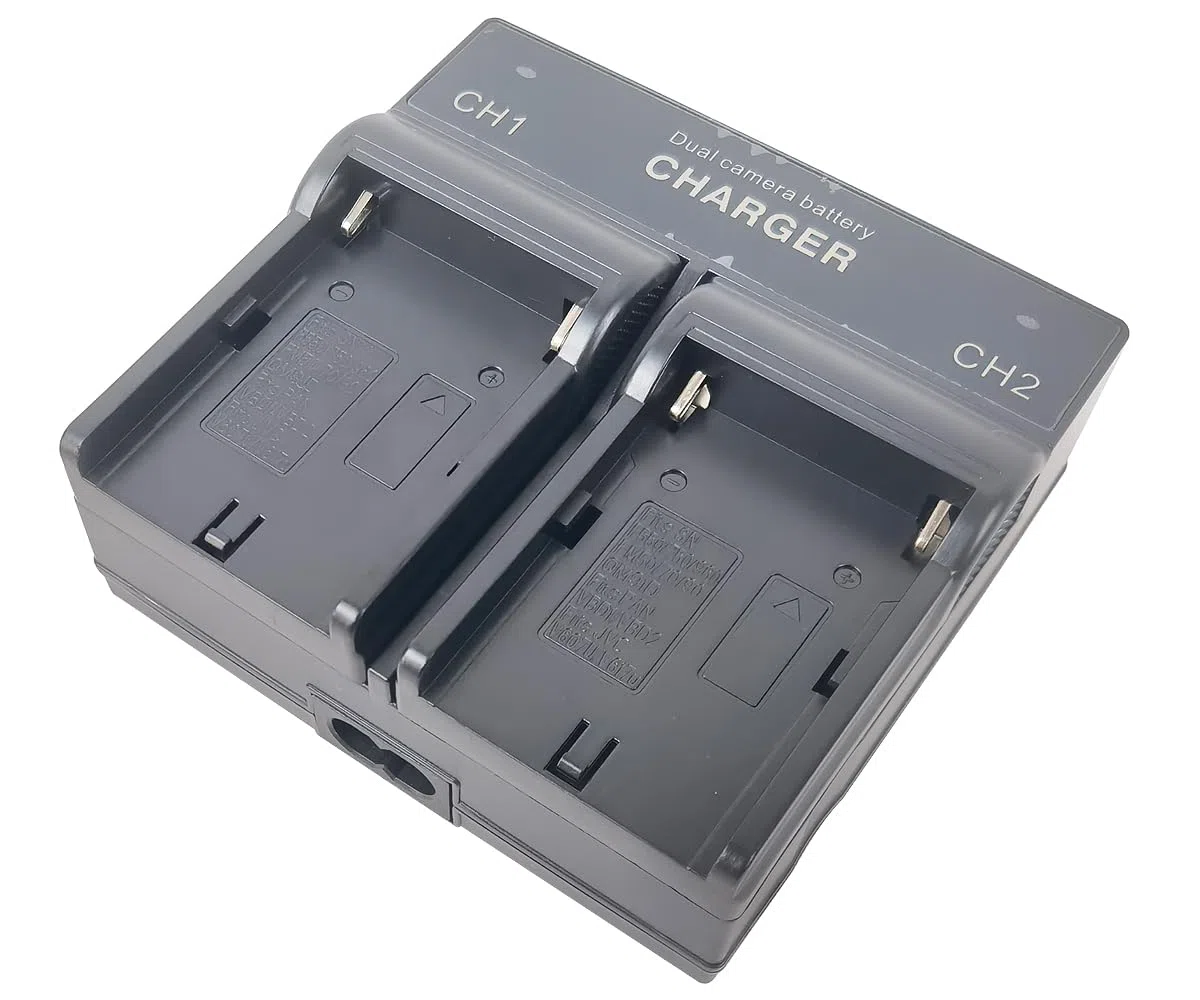 Dual-Channel Batterie Chargeur Compatible pour Sony NP-F330 NP-F550 NP-F570 NP-F750 NP-F770 NP-F960 NP-F970 CCD-TRV DCR-TRV Series Handycam Camcorder Photography LED Vedio Light