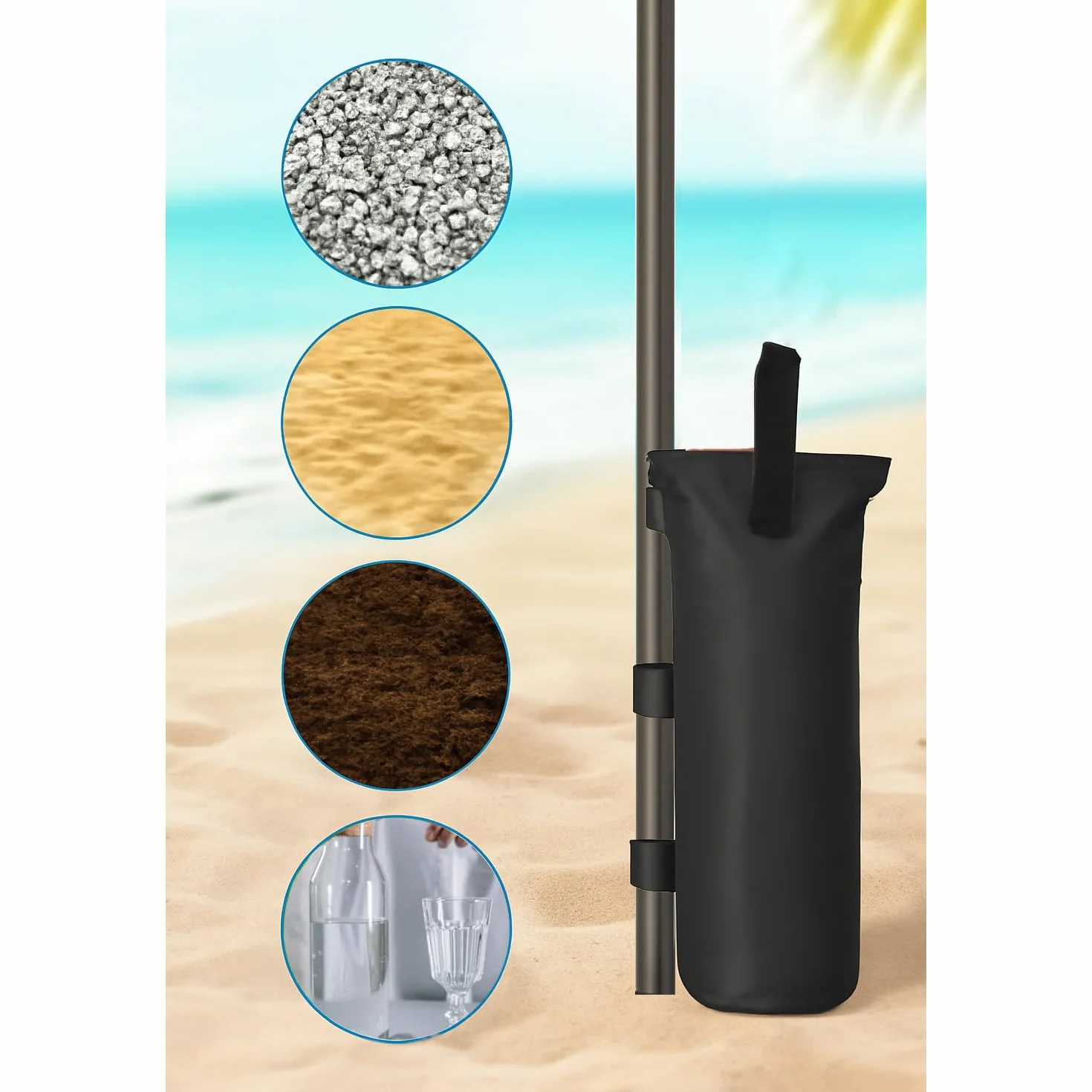 Lot de 4 poids pour tonnelle, sac de sable Oxford 800D, sacs de sable, sacs de poids, rechargeables, réutilisables, pour tonnelle, tente, tonnelle pliante