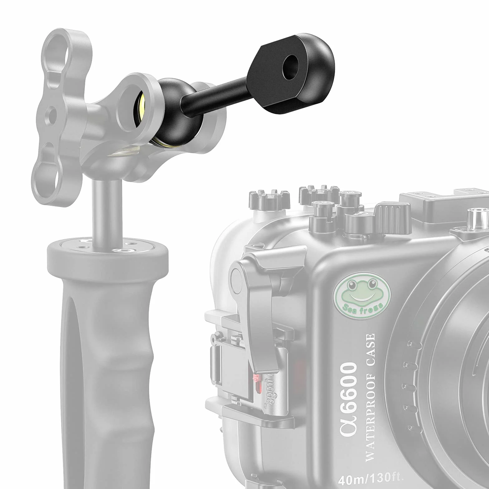 Sea Frogs Adaptateur YS en Aluminium de 7,62 cm/3 Pouces Bras sphérique 1" pour connecter Un Stroboscope/Une lumière vidéo à Un boîtier sous-Marin