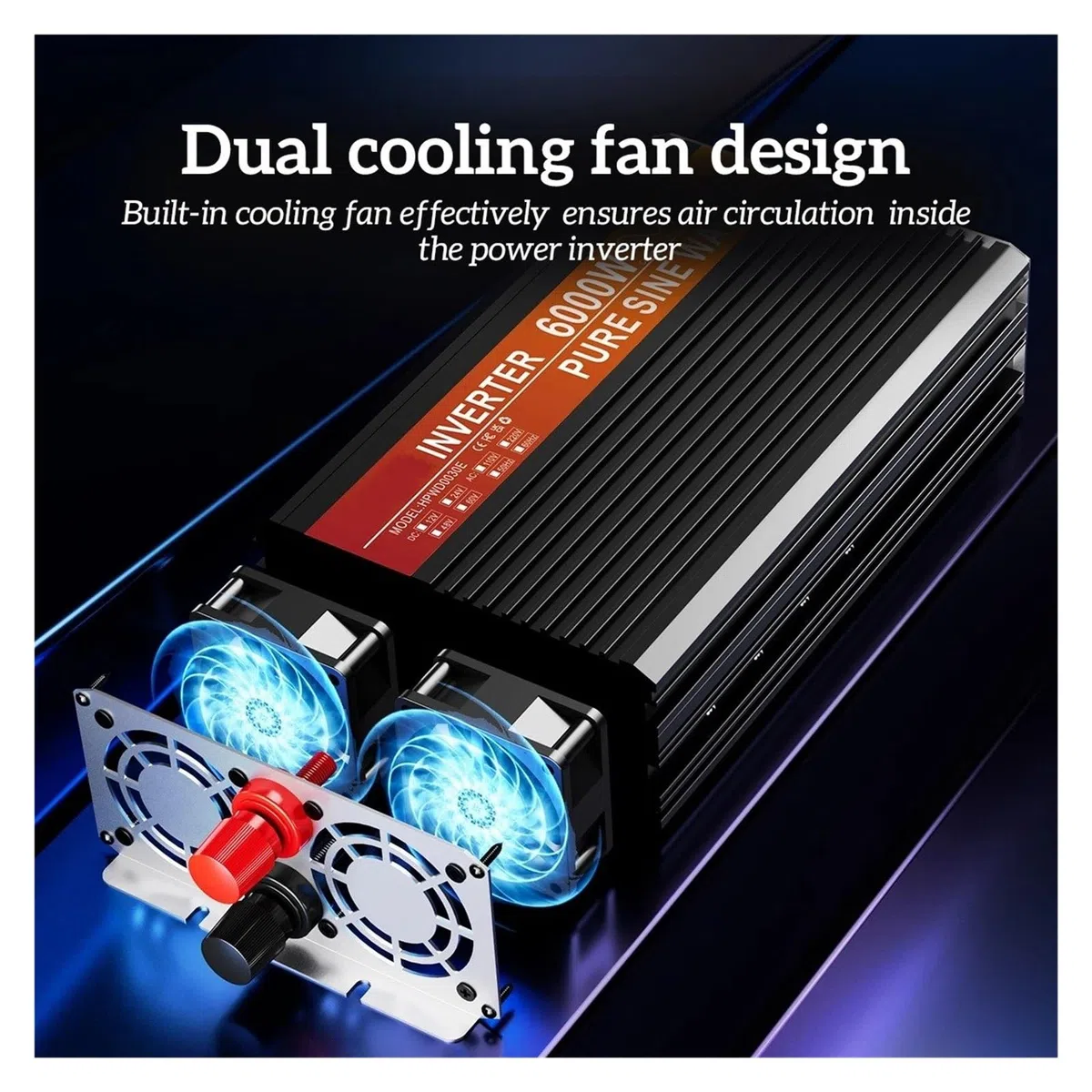 Convertisseur Tension 12v 230v avec Écran LCD Inverseur Onda pour Pura Convertisseur 12v 220v 3000w/6000w avec Commande À Distance 1 Transformateur USB Voiture Onduleur(12V,3000W)