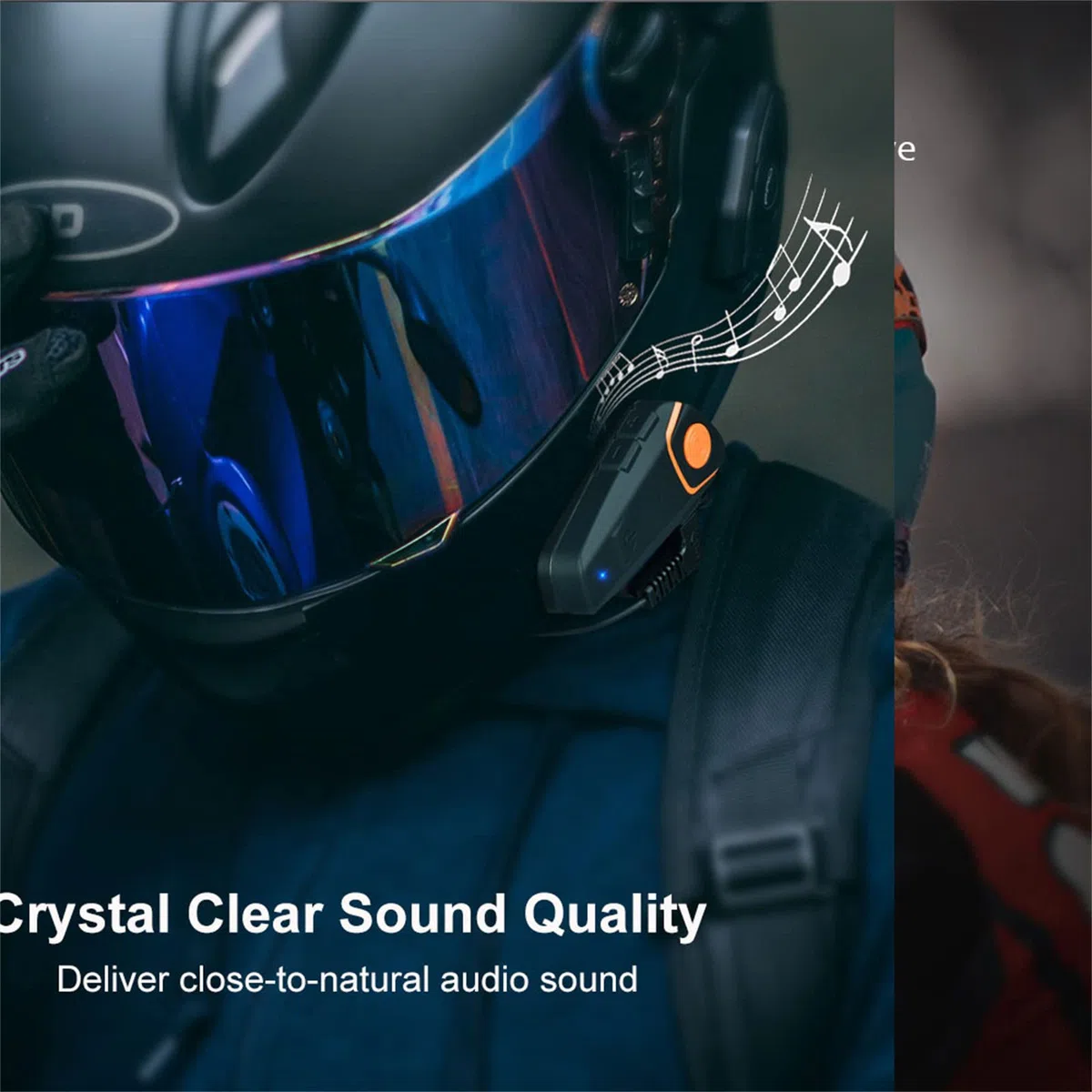 Interphone Bluetooth Pour Moto Casque D'interphone Pour Moto Tout-Terrain Casque Bluetooth 1000M Système De Communication Bluetooth Pour Moto, Mains Libres, FM,2pcs