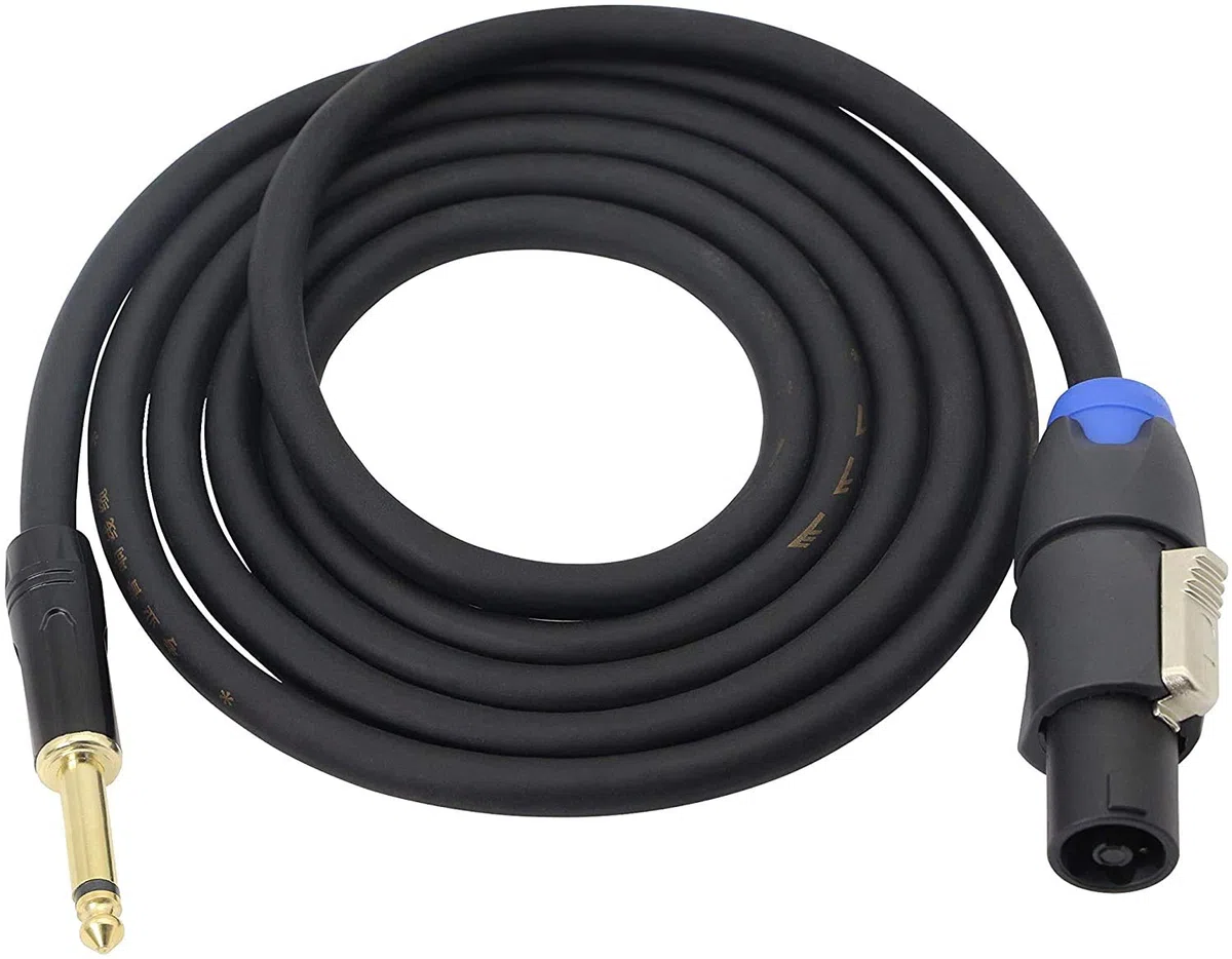 XMSJSIY Câble haut-parleur Speakon vers mono 6,35 mm - Prise TS 6,35 mm vers câble haut-parleur mâle Speakon - Câble de connexion pour amplificateur