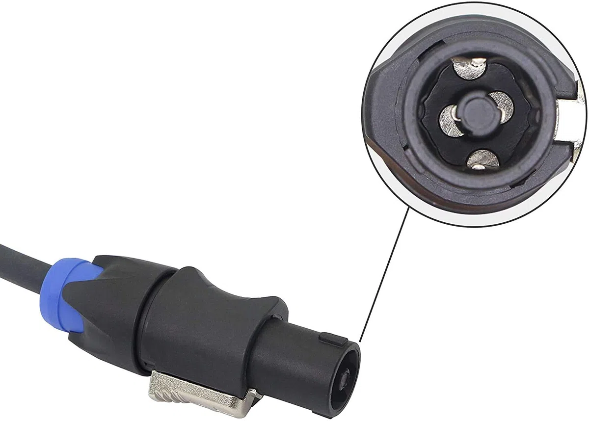 XMSJSIY Câble haut-parleur Speakon vers mono 6,35 mm - Prise TS 6,35 mm vers câble haut-parleur mâle Speakon - Câble de connexion pour amplificateur