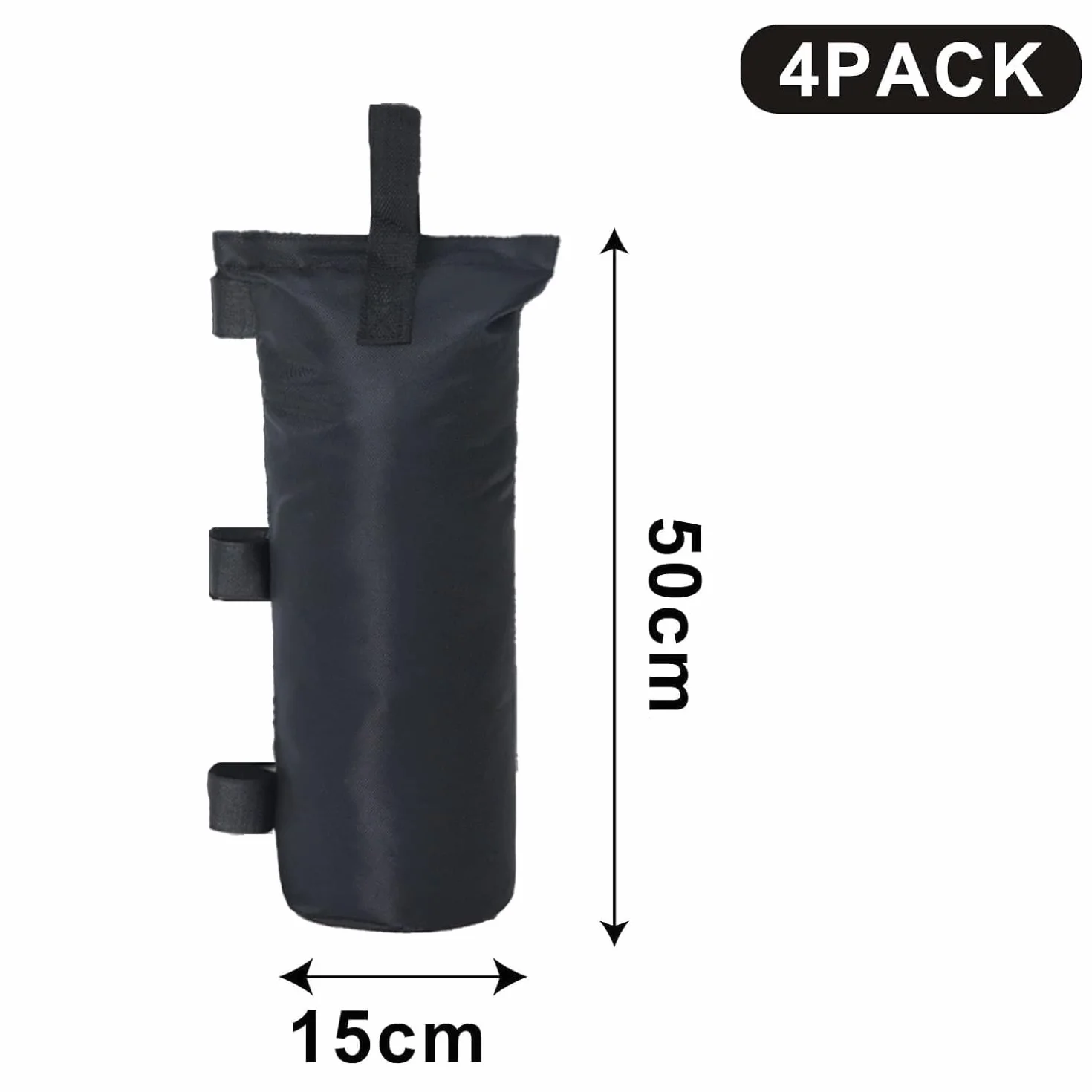 Lot de 4 poids pour tonnelle, sac de sable Oxford 800D, sacs de sable, sacs de poids, rechargeables, réutilisables, pour tonnelle, tente, tonnelle pliante
