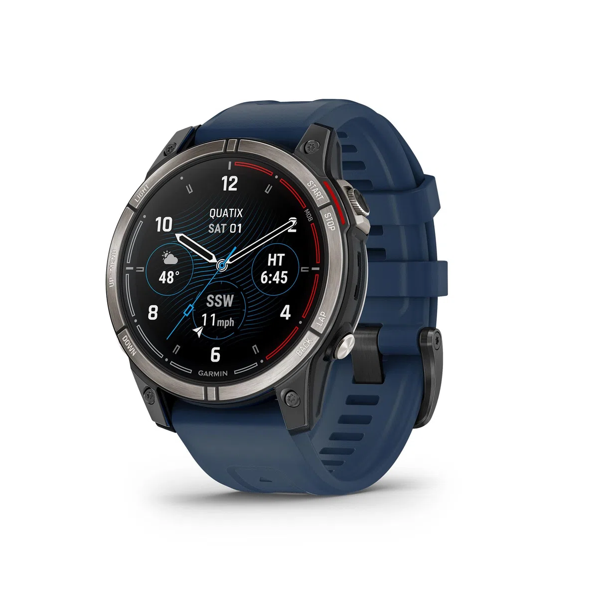 Garmin Quatix 7 Pro Premium GPS Marine Smartwatch avec écran AMOLED, Lampe Torche LED, activités de Voile et Sports Nautiques, prévisions de Poissons et contrôle du Moteur de traînée