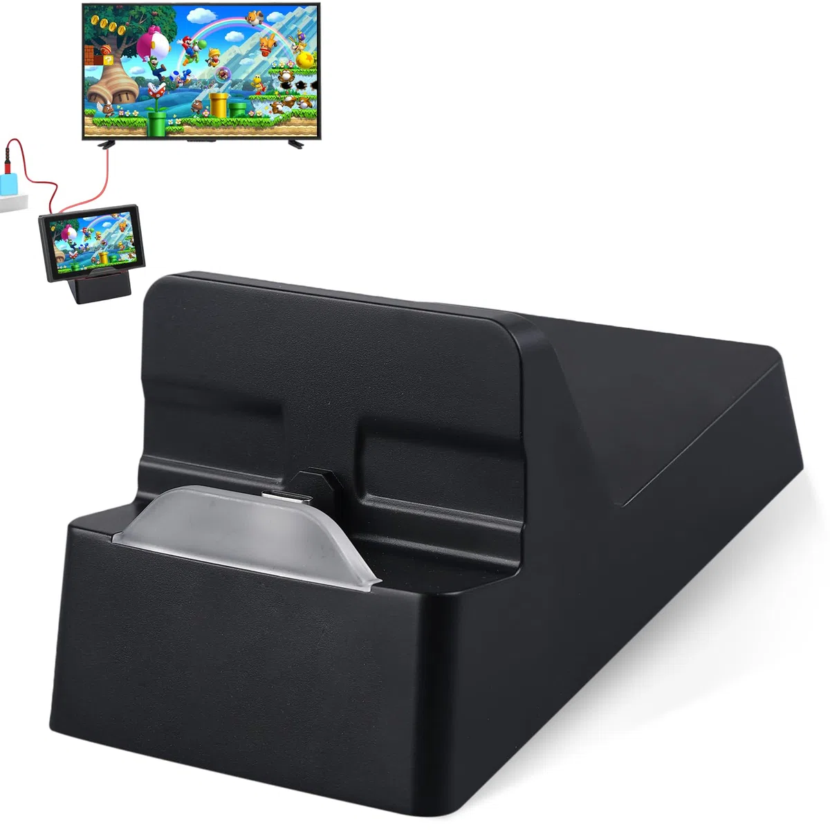 Station d'accueil Switch WIYETY : station d'accueil portable Charge rapide PD, support de projection pour écrans de jeu, Prend en charge les projections de téléphone portable, Noir, Compact et léger