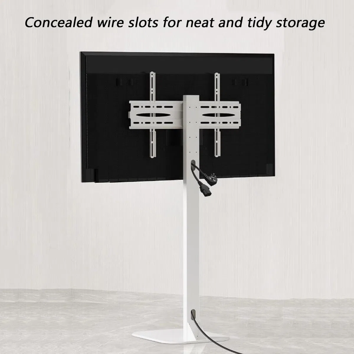 Support de Sol Universel pour téléviseur, Support Mural réglable en Hauteur avec Gestion des câbles, Compatible avec Les téléviseurs de 32 à 75 Pouces, Gain de plac,