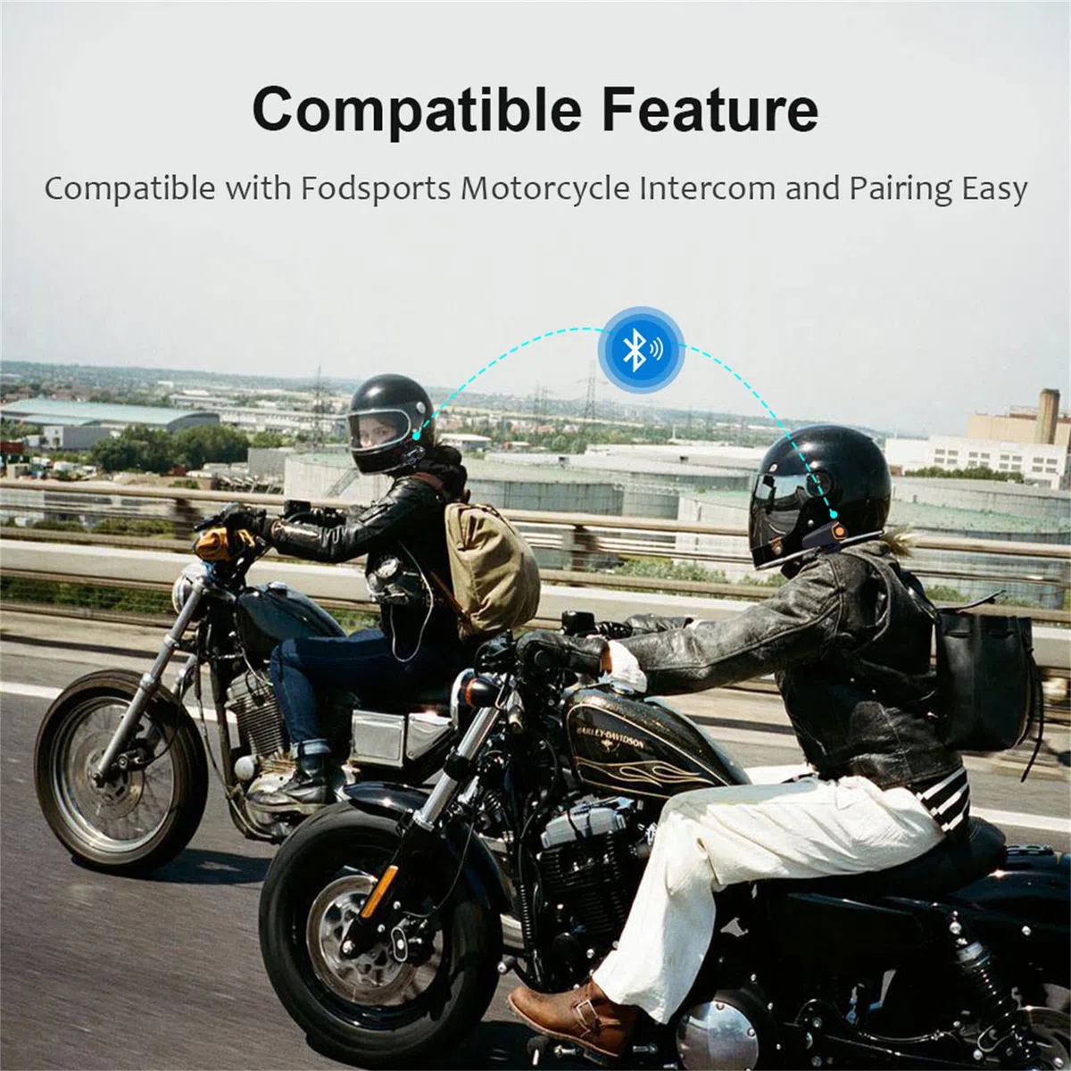 Interphone Bluetooth Pour Moto Casque D'interphone Pour Moto Tout-Terrain Casque Bluetooth 1000M Système De Communication Bluetooth Pour Moto, Mains Libres, FM,2pcs