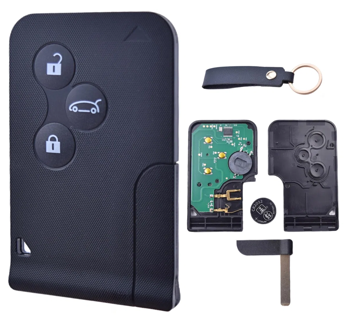 Carte Télécommande Complète + Electronique à Programmer Compatible avec Renault Megane 2 Clio 3 Grand Scenic 2 Koleos Logan 3 Boutons