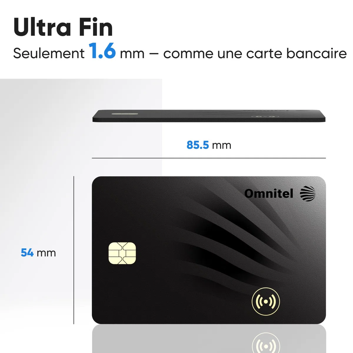 Carte Tracker GPS Ultra-Fine Compatible avec Apple Find My (iOS Uniquement) | Format Carte bancaire 1,6 mm | Étanche IP68 | Localisateur Bluetooth pour Portefeuille, Valise, Sac, Passeport