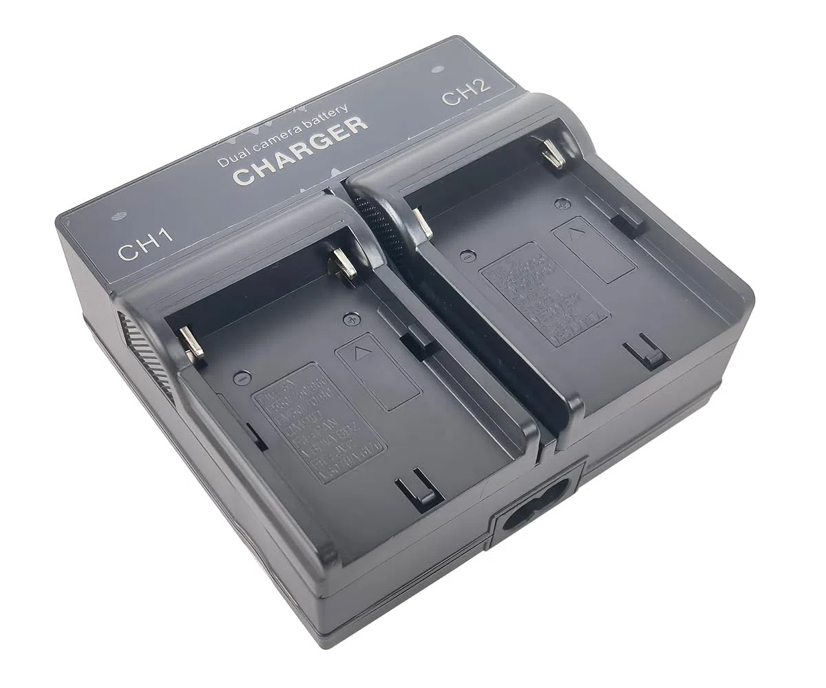 Dual-Channel Batterie Chargeur Compatible pour Sony NP-F330 NP-F550 NP-F570 NP-F750 NP-F770 NP-F960 NP-F970 CCD-TRV DCR-TRV Series Handycam Camcorder Photography LED Vedio Light