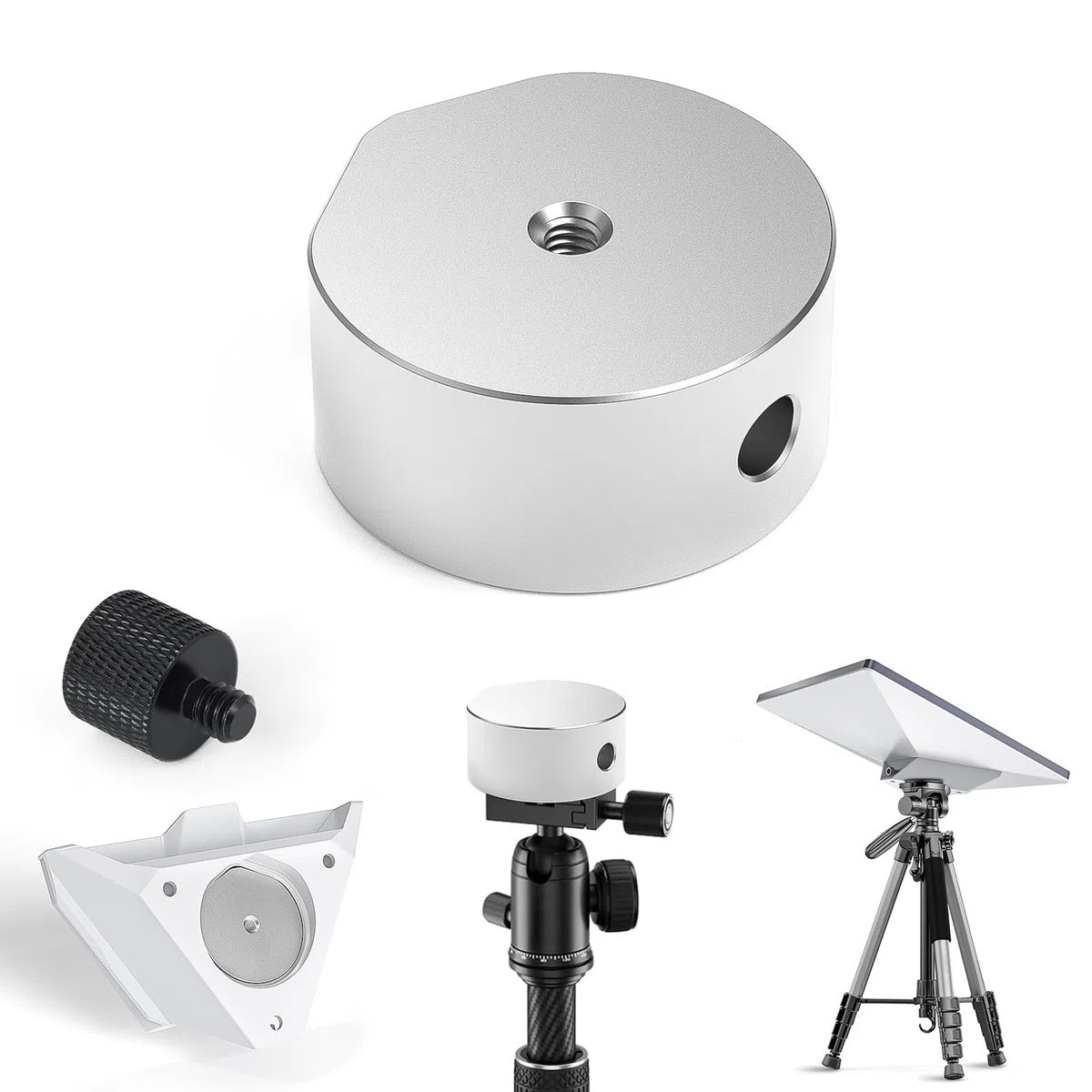 XLTTYWL 2025 Starlink Mini adaptateur de trépied Starlink en aluminium avec filetage 1/4" - 20 et 3/8"-16, compatible avec adaptateur de tuyau Mini Starlink et support plat
