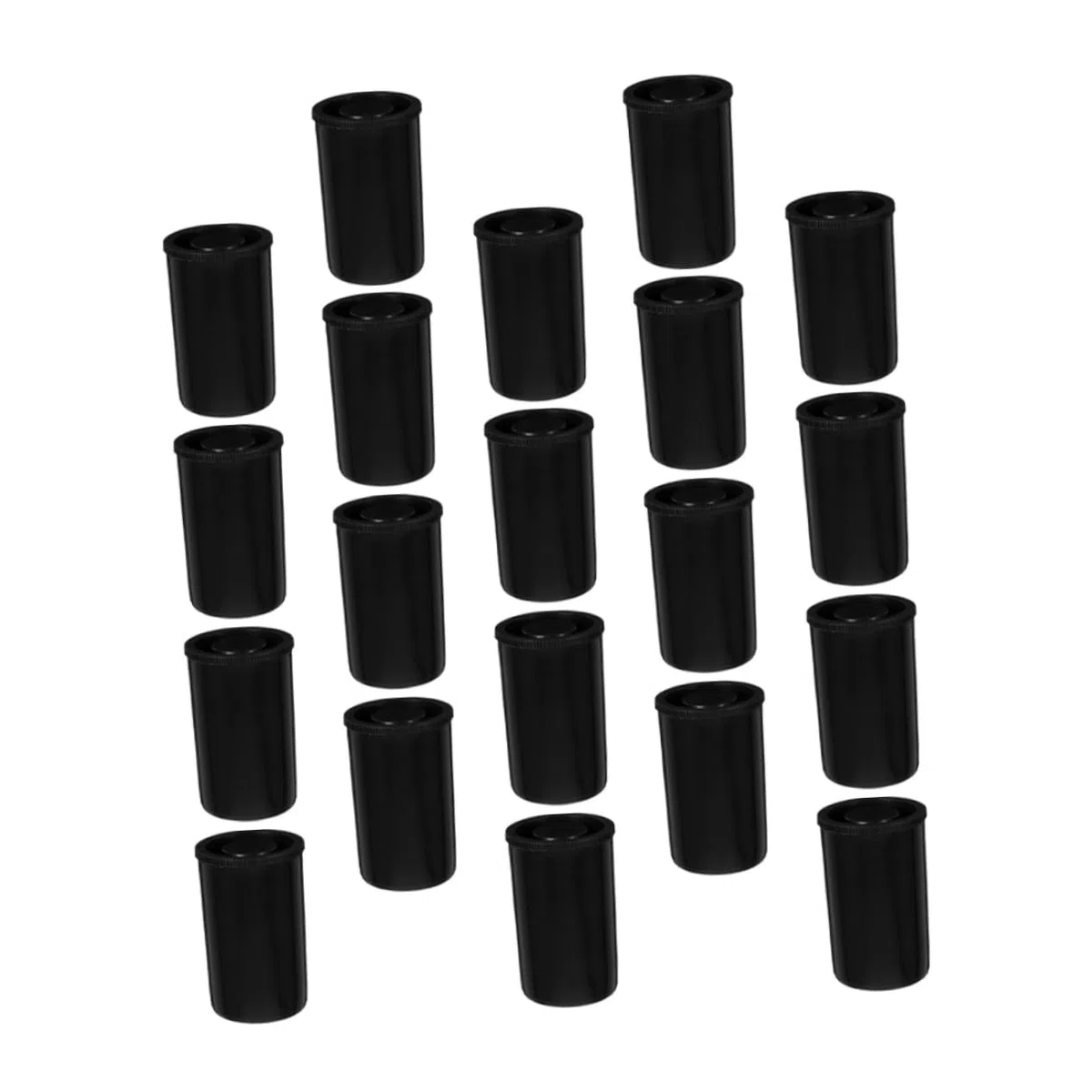 Boîtes de Pellicule Photo Noires en Abs, Lot de 20 Pièces, Design Compact et Portable avec Couvercles, pour Rangement Sécurisé des Films en Rouleau